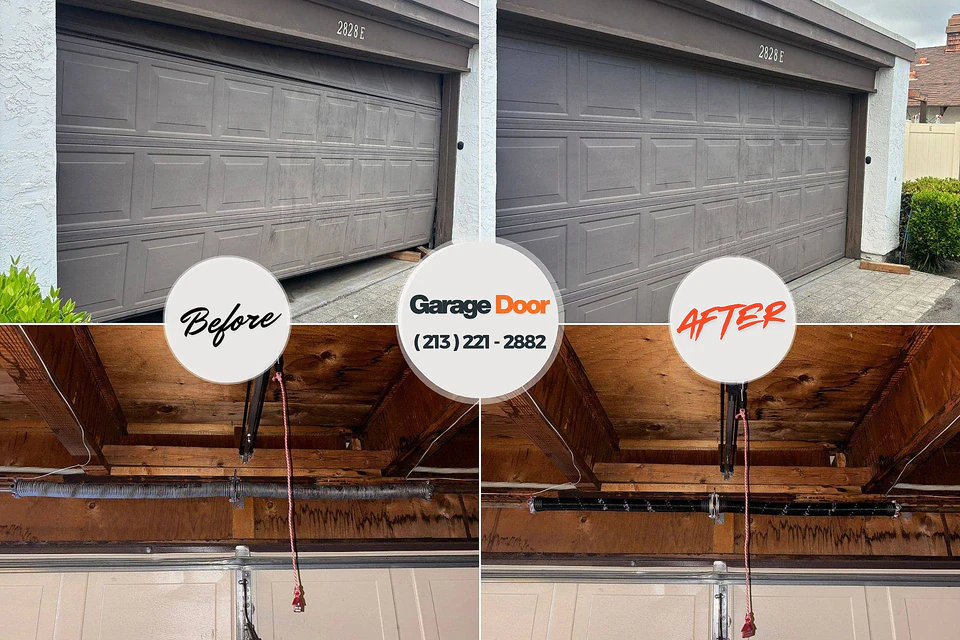 Before and after: garage door repair Kitsap Lake, WA